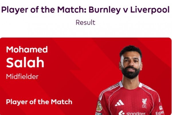 Shoot the final shot! Official: Salah was elected Liverpool 1-0 Burnley fans voted for the best in the game