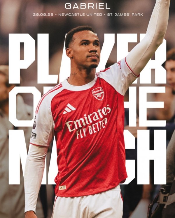 A final kill in stoppage time! Gabriel was elected Arsenal s best player in the game against Newcastle