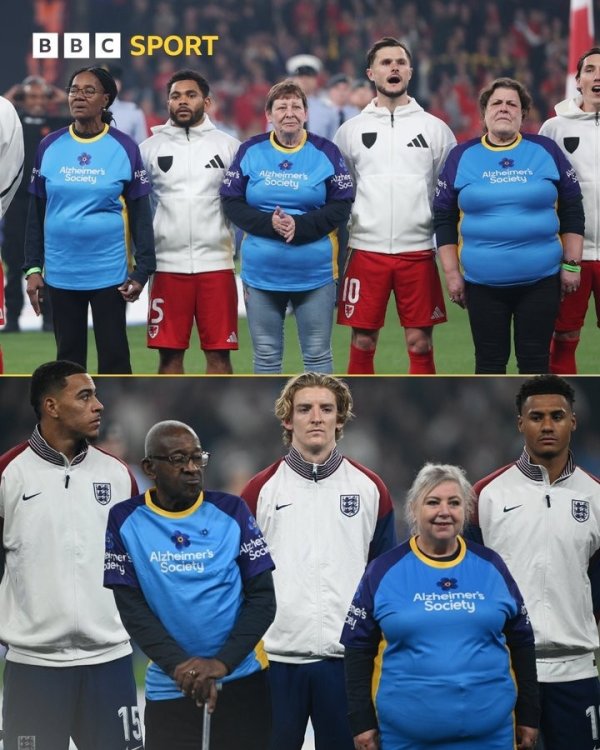 Warm! BBC: Before the match between England and Wales, players from both teams brought patients with dementia to the venue